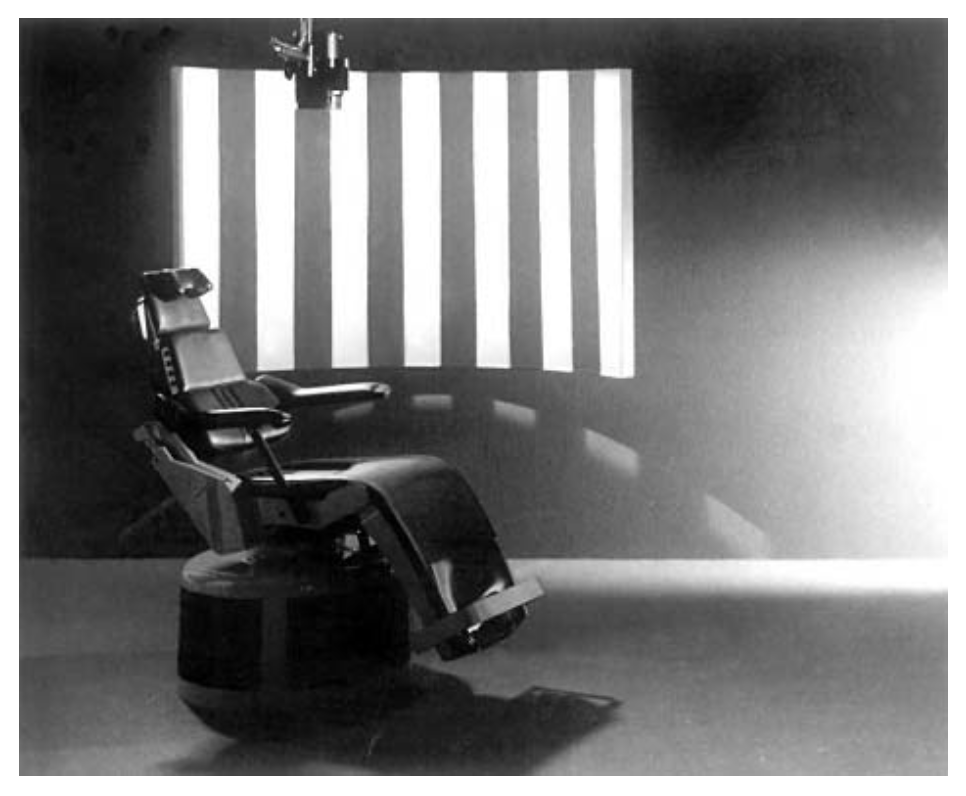 Figure: Optokinetic stimulus for rotatory chair testing.  From Davies (2004).